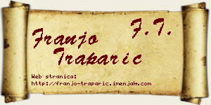 Franjo Traparić vizit kartica